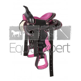 Selle western Poney couleur Rose