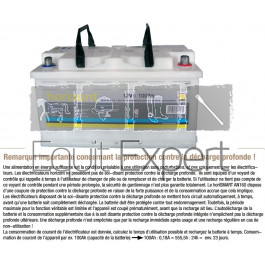 Batterie acide décharge lente 12V-100Ah (L353xl175xh190mm)pour électrificateur 