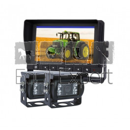 Caméra de recul 9" LCD avec 2 caméra sans fils couleur IP69K pour véhicule Alimentation 12 et 24 V pour véhicules utilitaires, camions, remorque, tracteurs, et machines agricoles