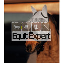 Masque anti-mouches et protection anti-UV intégrant les oreilles des chevaux.
