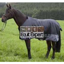 Couverture d'hiver Pfiff Riga pour chevaux taille 125 à 165 cm Gris/Noir