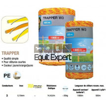 Fil Trapper W3 jaune/orange, pour clôture électrique courte. 3 conducteurs inox.